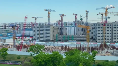HDB CONSTRUCTION MEDIUM SHOT Stock Footage 132373961