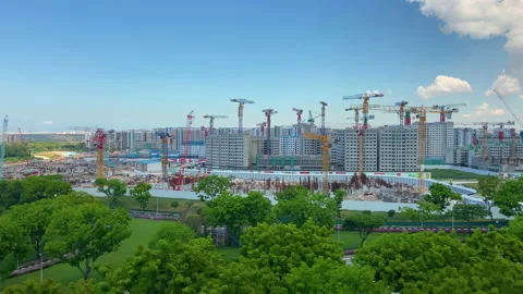 HDB CONSTRUCTION WIDE SHOT Stock Footage 132373959