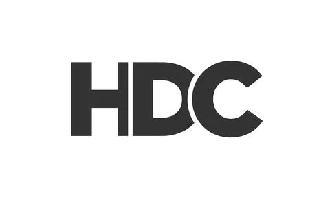 HDC logo design template with strong and modern bold text. Initial based ve.. Stock Illustration