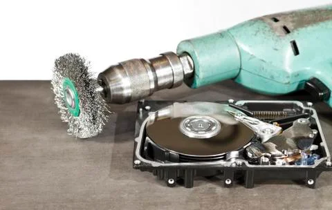 Hdd and grinder Stock Photos