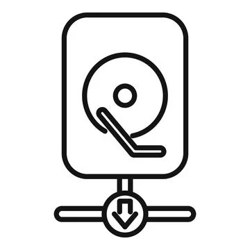 Hdd backup icon outline vector. Data cloud Stockillustratie