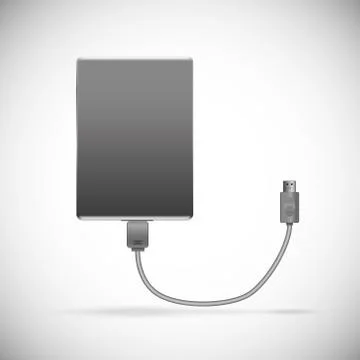 HDD black isolated Stock Illustration