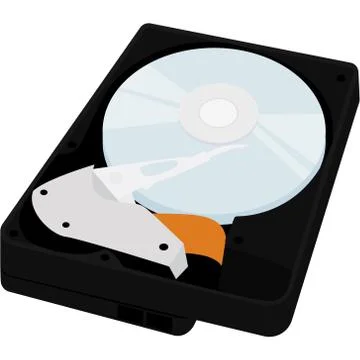 HDD. computer hard drive isolated on white Illustrazione stock