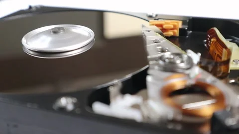 HDD, computer hard drive. Storage of digital data.  Information technologies. Stock Footage 163257615