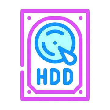 Hdd computer part color icon vector illustration 스톡 일러스트