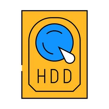 Hdd computer part icon color illustration Stockillustratie