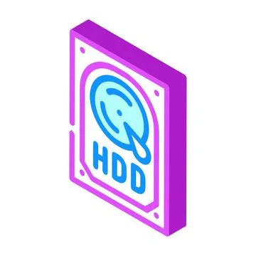 Hdd computer part isometric icon vector illustration Stock Illustration
