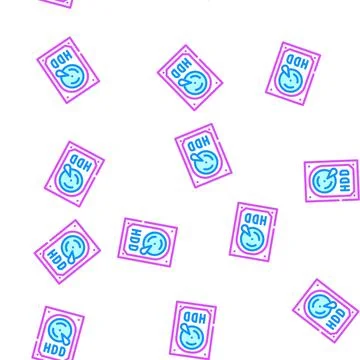 Hdd computer part vector seamless pattern Stock Illustration
