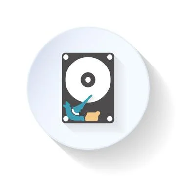 Hdd disk flat icon Illustrazione stock