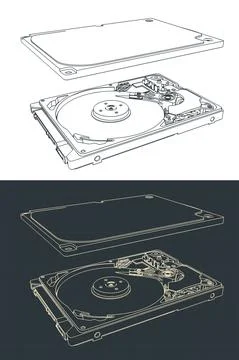 HDD drawings Stock Illustration