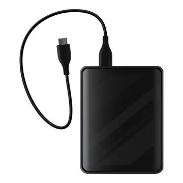 Hdd external data icon cartoon vector. Hard disk drive イラスト素材