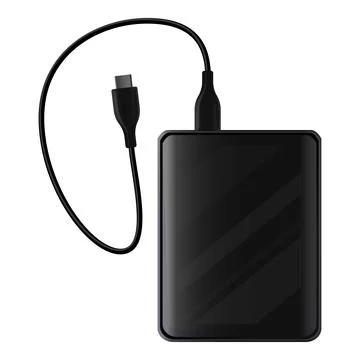 Hdd external data icon cartoon . Hard disk drive イラスト素材