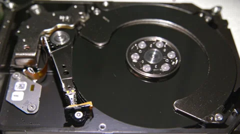HDD - A Hard Disk Drive is open, real open hard drive Stock Footage 65766566