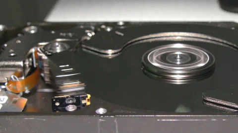 HDD - A Hard Disk Drive is open, real open hard drive Stock Footage 65766664
