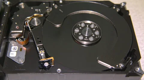 HDD - A Hard Disk Drive is open, real open hard drive Stock Footage 65766842