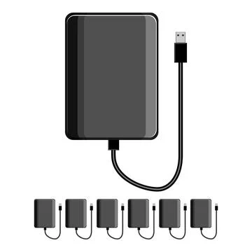 Hdd hard drive cartoon vector graphic Illustrazione stock