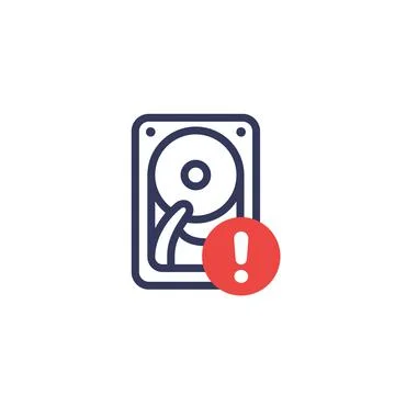 HDD, hard drive notification icon 스톡 일러스트