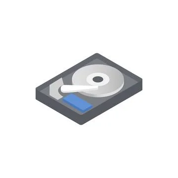 HDD icon, isometric 3d style 스톡 일러스트