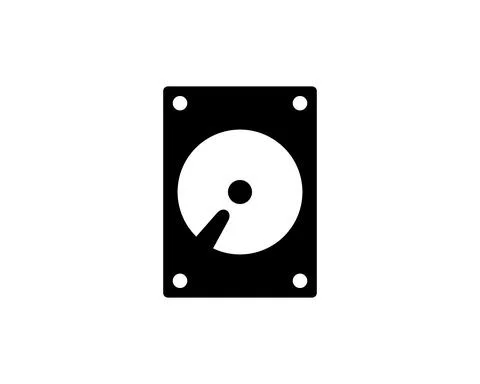 HDD icon. Simple flat logo of hard drive disk isolated on white background. V Stock Illustration