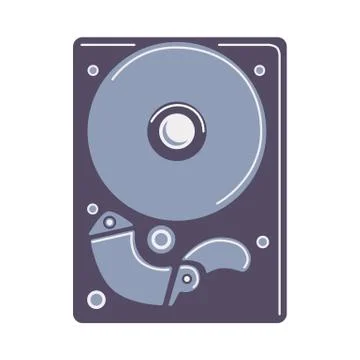 HDD inside, flat design 스톡 일러스트