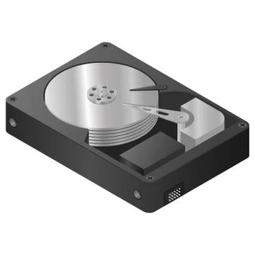 HDD. Isometric new black solid state drive black. イラスト素材