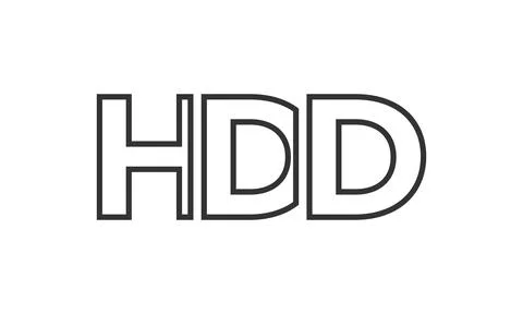 HDD logo design template with strong and modern bold text. Initial based ve.. Stock Illustration