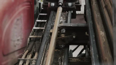 The HDD machine makes a hole in the ground for laying underground utilities. Stock Footage 318268264