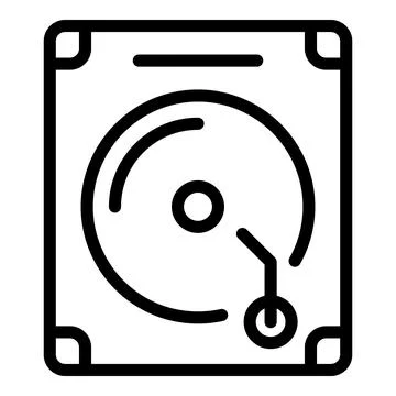 Hdd memory icon outline vector. Gb storage Stock Illustration