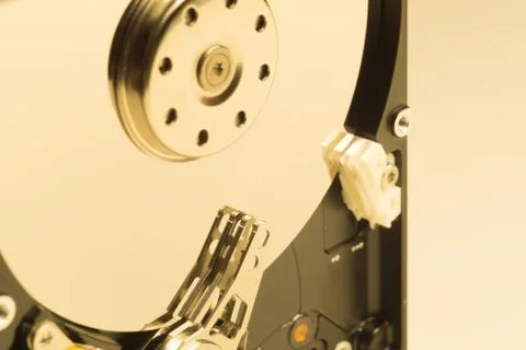 Hdd. open hard disk drive. The concept of data storage Stock Photos