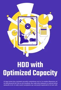 HDD with optimized capacity poster flat silhouette vector template Stockillustratie