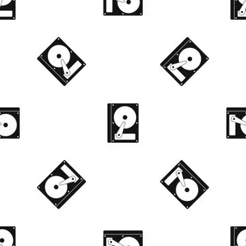 HDD pattern seamless black Stock Illustration