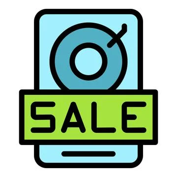 Hdd sale icon vector flat Illustrazione stock