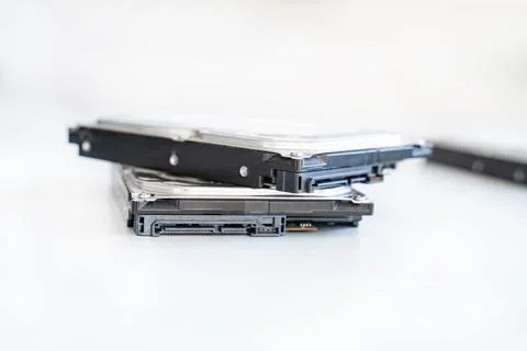 Hdd for storing data and information close up on isolated background Stock Photos
