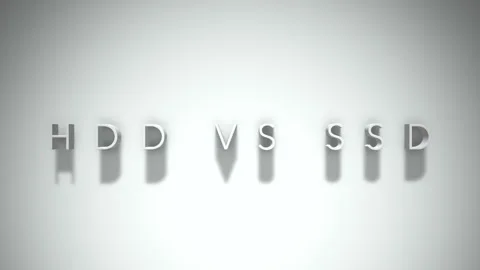 Hdd vs ssd 3D title animation with shadows on a white background 스톡 동영상 296926061