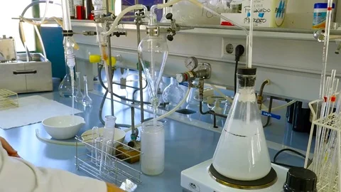 HD.distillation in a laboratory Video stock 78110134