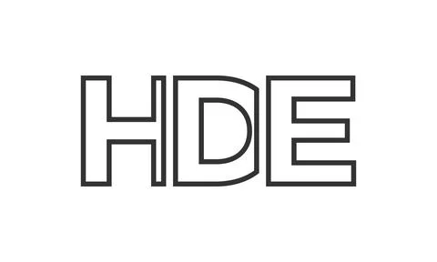 HDE logo design template with strong and modern bold text. Initial based ve.. Stock Illustration