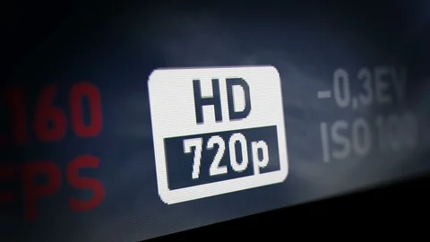 HD(high-definition) Label of Camera Interface on Monitor Screen. Stock Footage 117602210