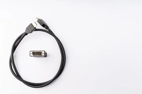 HDMI Cable and DVI Adapter for Modern Display Connectivity Stock Photos