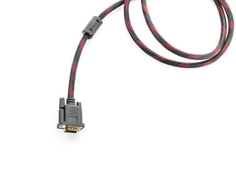 HDMI cable and VGA cable connector on white Stock Photos