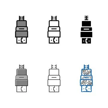 Hdmi cable color icon minimal vector Stock Illustration