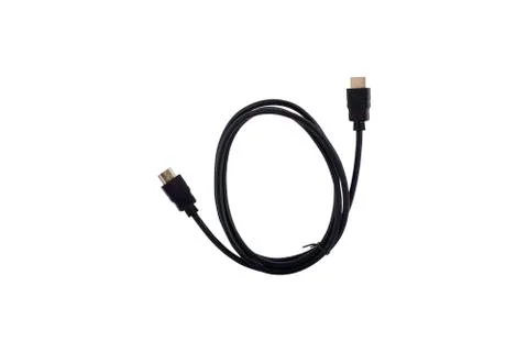 HDMI cable for connection on background white Stock Photos