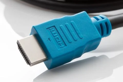 HDMI cable connector on a white background Stock Photos