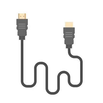 HDMI Cable Flat Illustration. Clean Icon Design Element on Isolated White B.. Stock Illustration