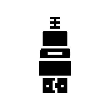 Hdmi cable glyph icon vector illustration Stock Illustration