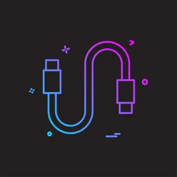 HDMI cable icon design vector 스톡 일러스트