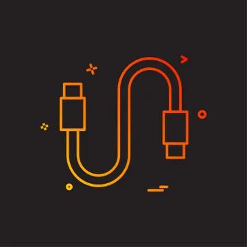 HDMI cable icon design vector Stock Illustration