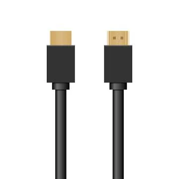 HDMI cable isolated on white background, vector illustration Stock Illustration