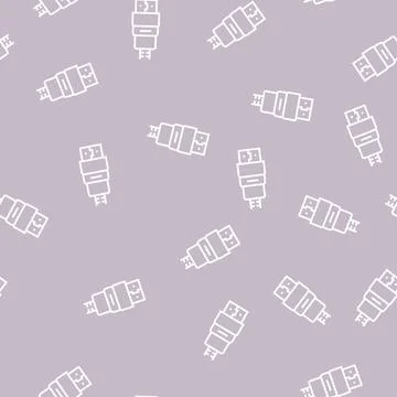 Hdmi cable line seamless pattern イラスト素材