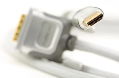 HDMI Cable Macro with Narrow Depth of Field. Stock Photos