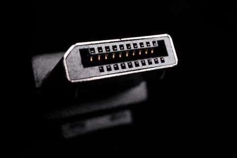 HDMI Cable Plug Connector Macro Electronics 스톡 사진